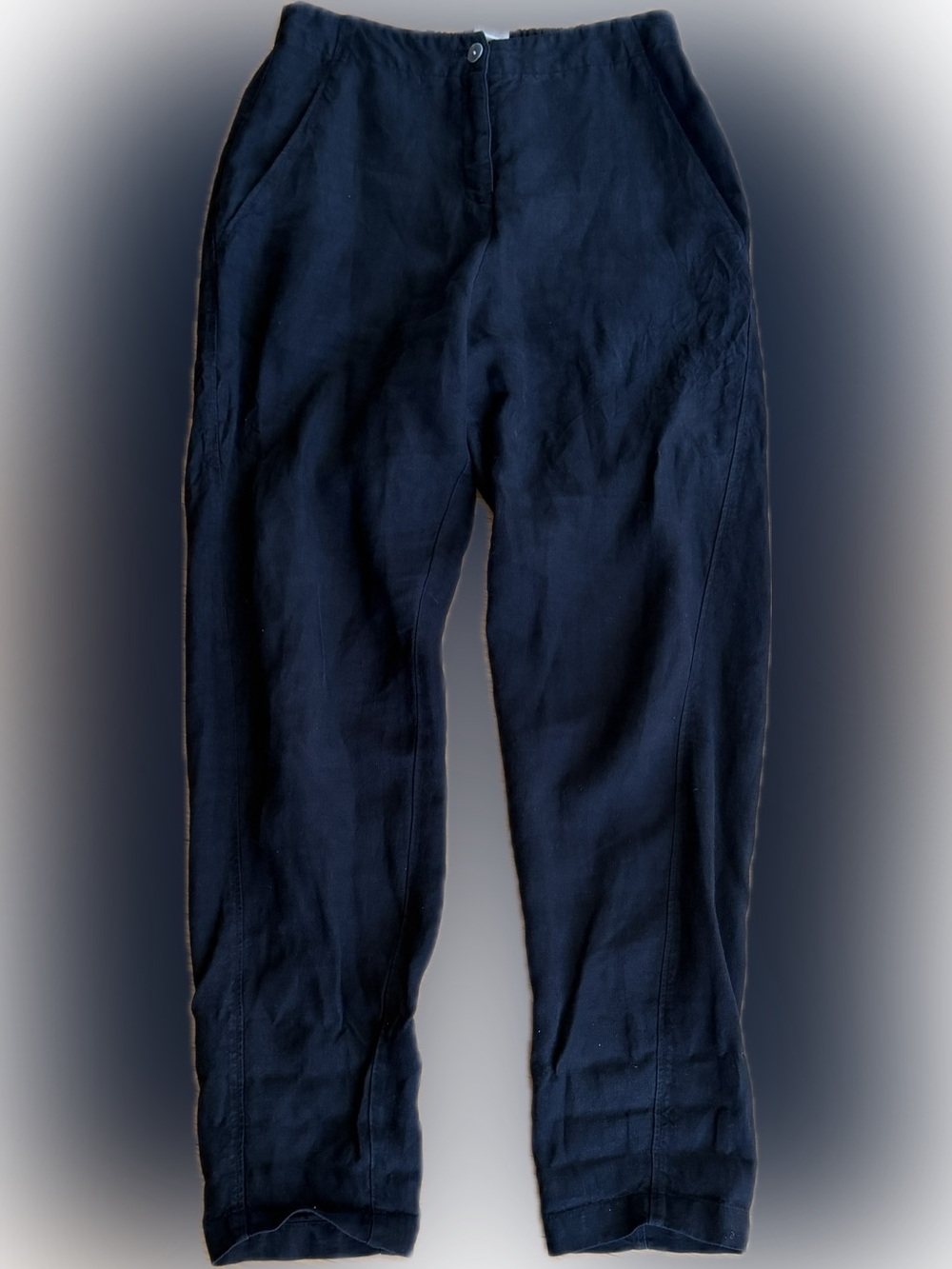 OSKA Linen Pants Women’s Size 2 Elastic Waist Casual Relaxed Trouser Zipper Fly
